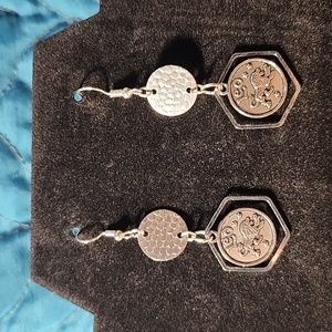 Silver Leo Hook Earrings